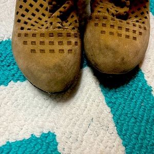 Flat lace up booties